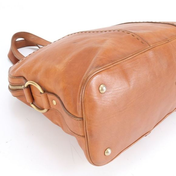 Yves Saint Laurent Rive Gauche Muse Leather Tote Bag Shoulder Brown A4 Ladies - Picture 4 of 9